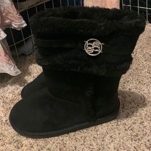 Bebe kids girl boots size 3 black